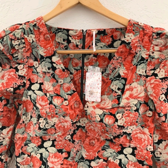 Free People Kapowski Puff Sleeves Mini Dress 8 - Picture 4 of 8